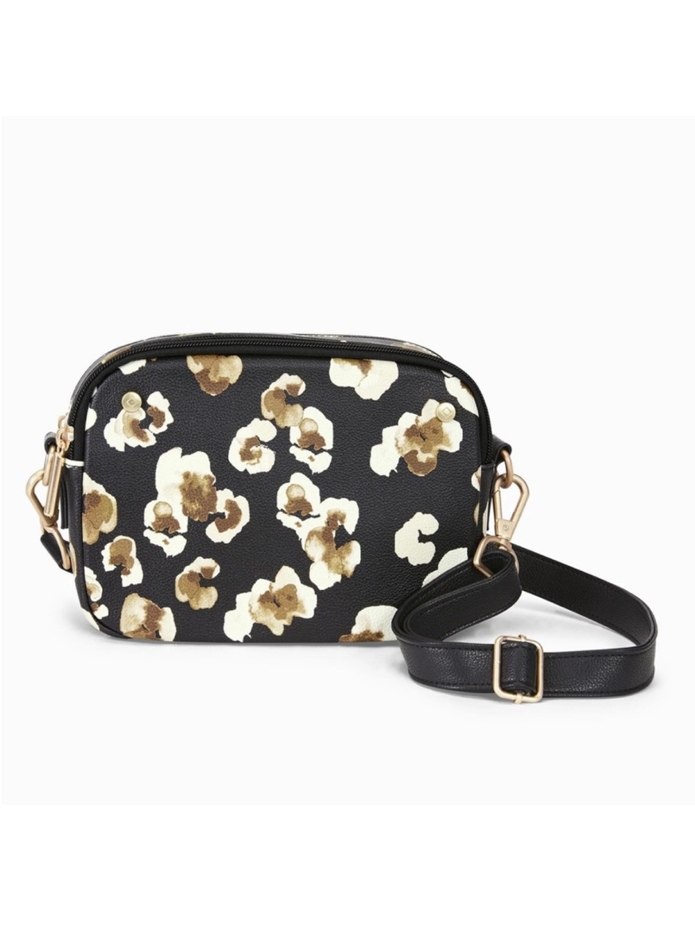 Thirty-One Double-Zip Crossbody in the Autumn Bouquet Smooth Pebble print